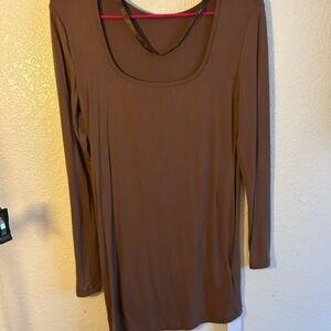 Women's Brown Long Sleeve Dress